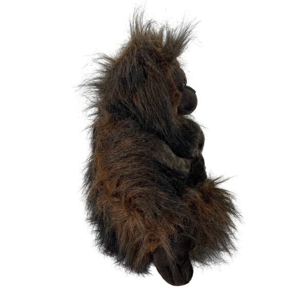 NEW People Pals Plush Ape Orangutan‎ Long Brown Fur Plush Gorilla 14in w Baby - Picture 3 of 13
